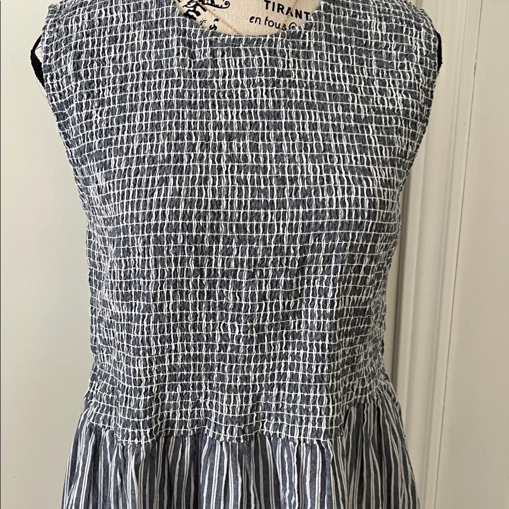 French Connection Blue and White Striped Mini Dress - Picture 2 of 13